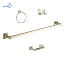 Aquacubic European style 4 pieces golden crystal washroom toilet hardware set bathroom accessory set